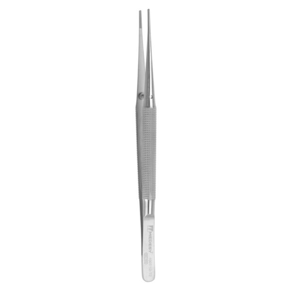 1007/10-TO Pinceta za tkivo atraumatska De Bakey Dalila, 1 mm ravni nazubljeni vrh 155 mm