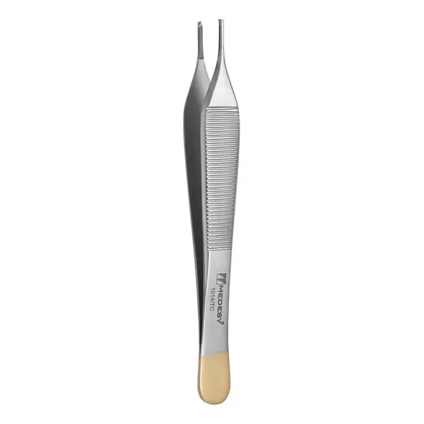 1014/TC Pinceta za tkivo s TC umecima Adson 1x2 vrh fi 0,9 mm 120 mm