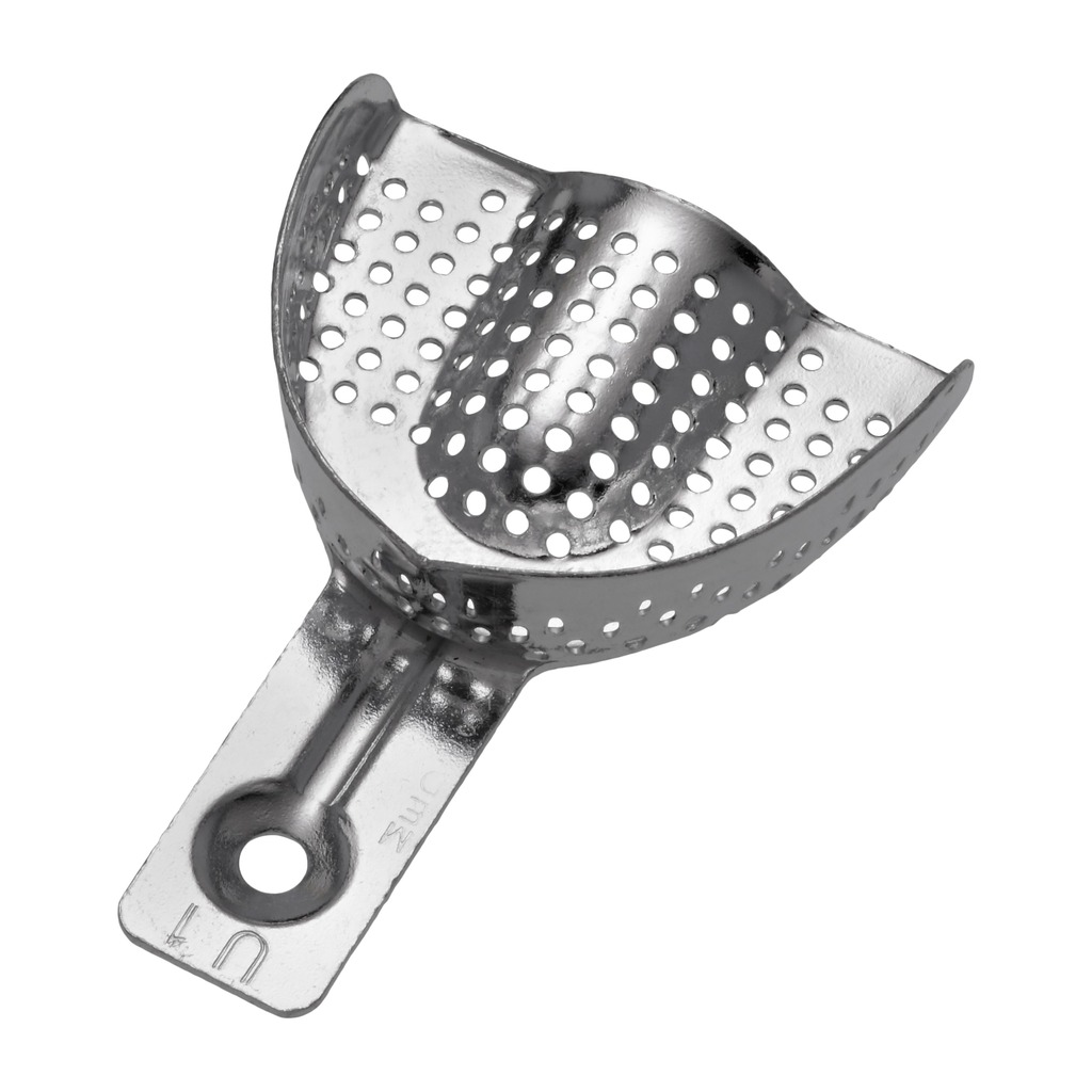 6006/U1 Aluminijska perforirana žlica za uzimanje otisaka, gornja XXS, 64x49 mm