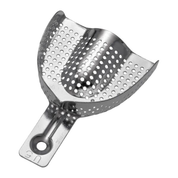6006/U5 Aluminijska perforirana žlica za uzimanje otisaka, gornja L, 74x61 mm