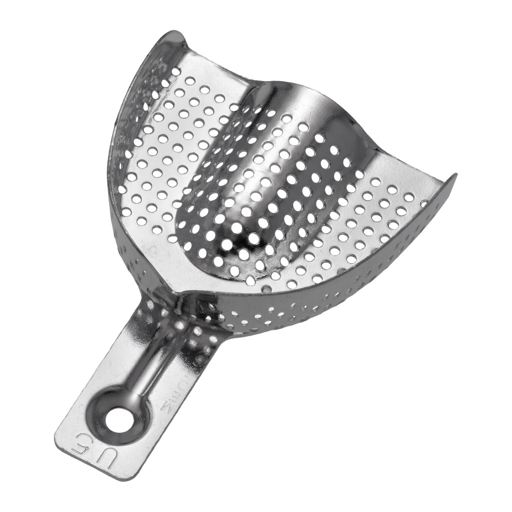 6006/U5 Aluminijska perforirana žlica za uzimanje otisaka, gornja L, 74x61 mm