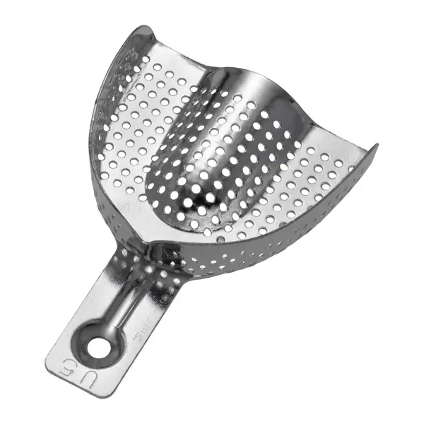 6006/U5 Aluminijska perforirana žlica za uzimanje otisaka, gornja L, 74x61 mm