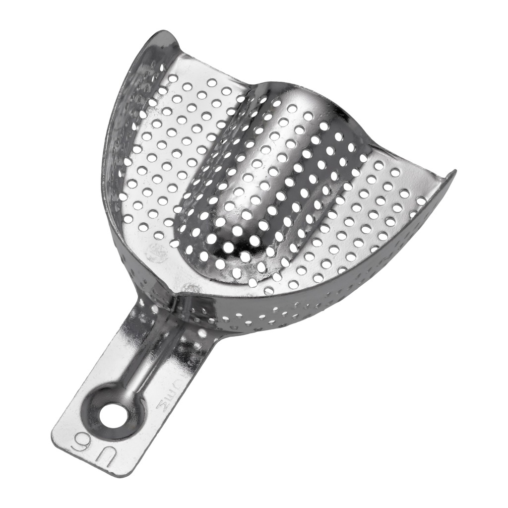 6006/U6 Aluminijska perforirana žlica za uzimanje otisaka, gornja XL, 76x64 mm