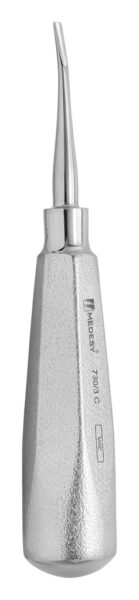 730/3C Podizač korijena Lussatore, zakrivljeni, inox drška, 3 mm