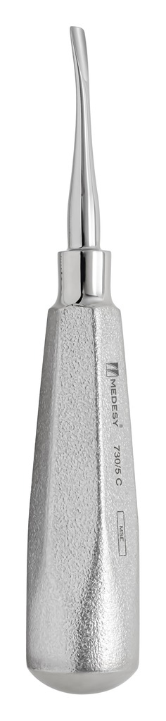 730/5C Podizač korijena Lussatore, zakrivljeni, inox drška, 5 mm