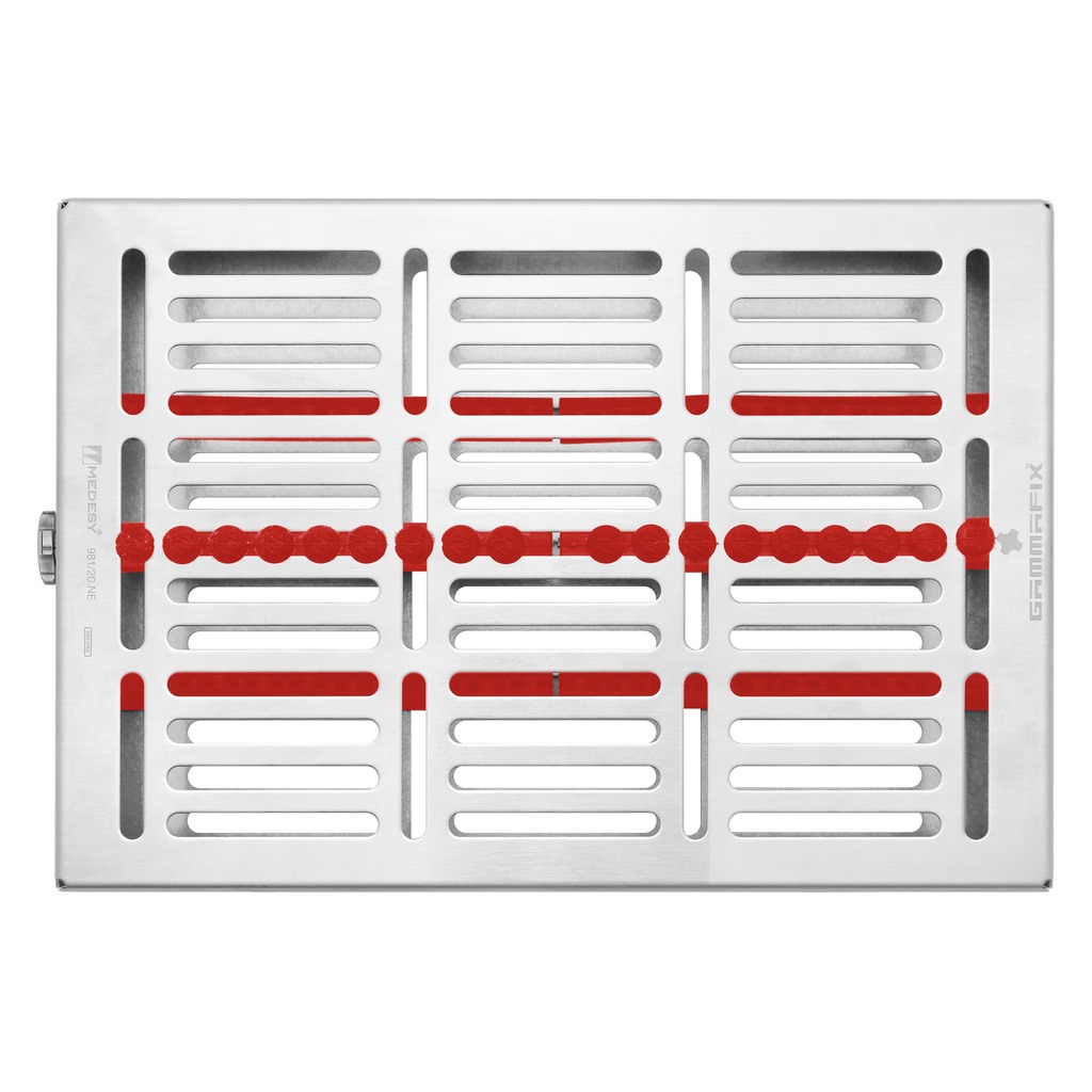 981/19-RO Gammafix QUATRI sterilizacijska plitica s crvenim silikonom