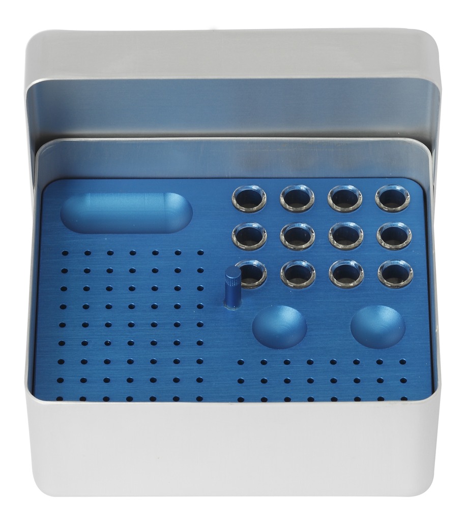990 Endodontska kutija, aluminijska, srednja, srebrno-plava