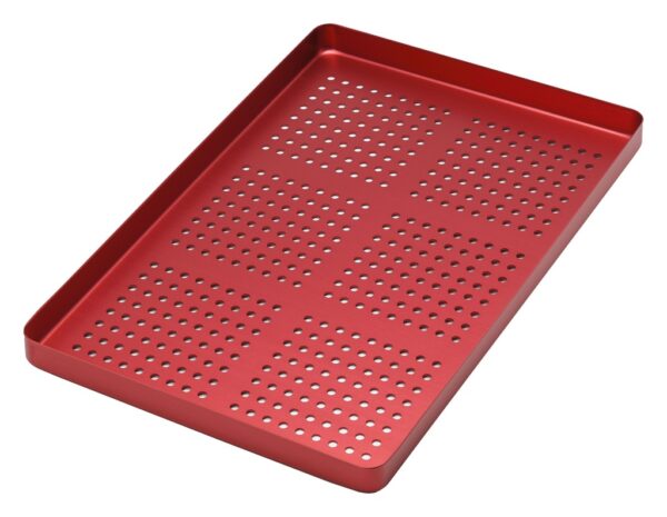 998/FRS Univerzalna aluminijska plitica mala perforirana crvena, 185x140x15 mm