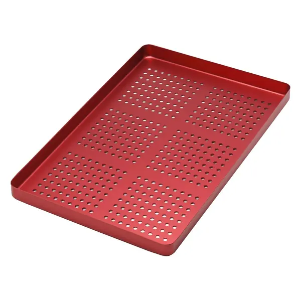 998/FRS Univerzalna aluminijska plitica mala perforirana crvena, 185x140x15 mm