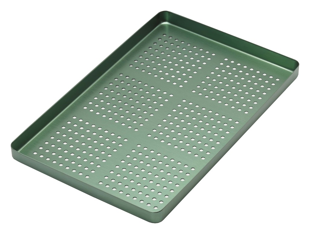 998/FVS Univerzalna aluminijska plitica mala perforirana zelena, 185x140x15 mm